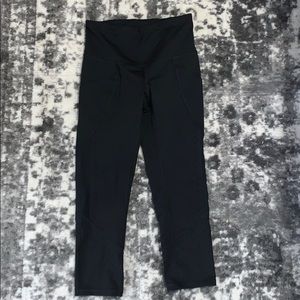 Black Cropped Cutout Leggings